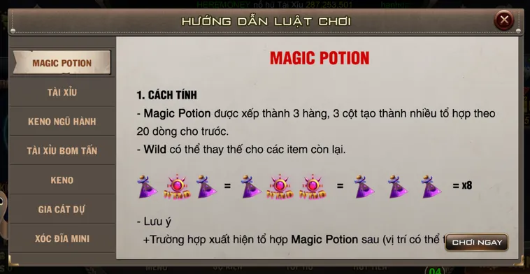 Minigame Magic Potion Tại B52 Club Vương Quốc Phù Thủy Với Các Vòng Quay Kịch Tính