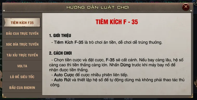 Minigame Tiêm Kích F35 Tại B52 Club Đỉnh Cao Cá Cược Máy Bay Thần Tốc