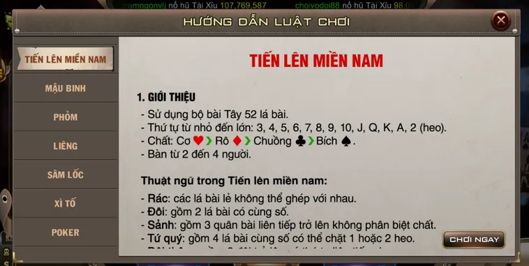 Bí Kíp Đánh Tiến Lên Miền Nam Tại B52 Club Thắng Lớn Cho Tân Thủ